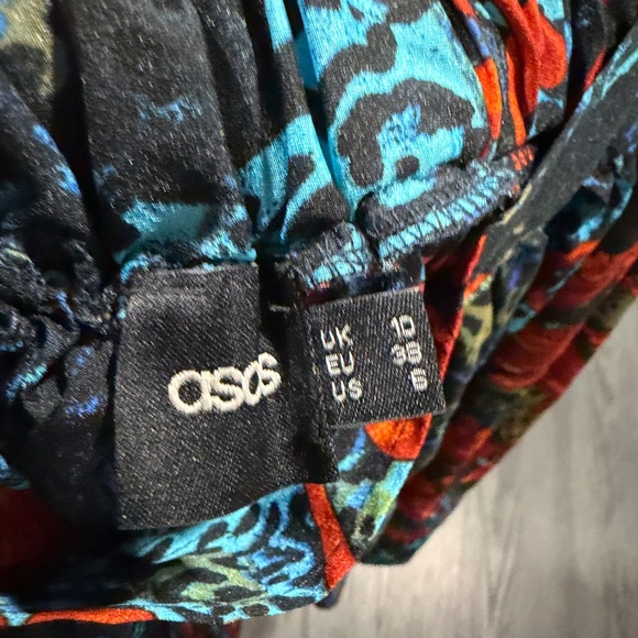 ASOS Pleated Vibrant Print Skirt Size 6 - Picture 5 of 5